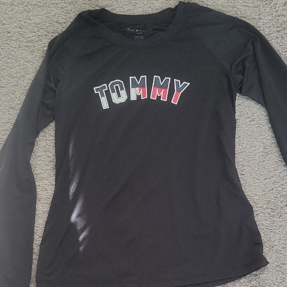 Tommy Hilfiger Black Fitted Long Sleeve Tee
